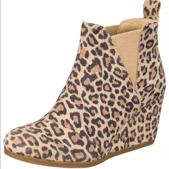 TOMS Women's Desert Tan Leopard Suede Kelsy Bootie 10014153, Tan, Size 9.5 - Picture 2 of 8